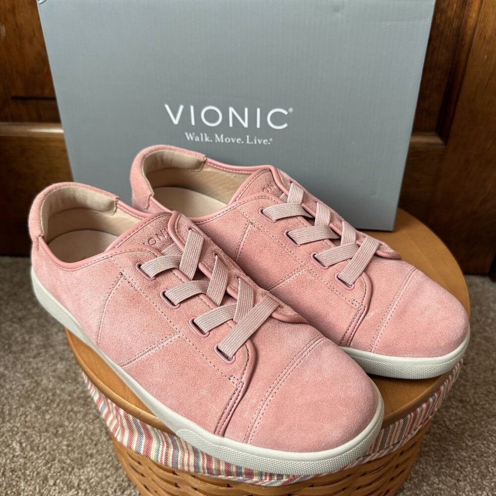 Vionic Dusty Pink Jean Suede Casual Sneaker Size 10M